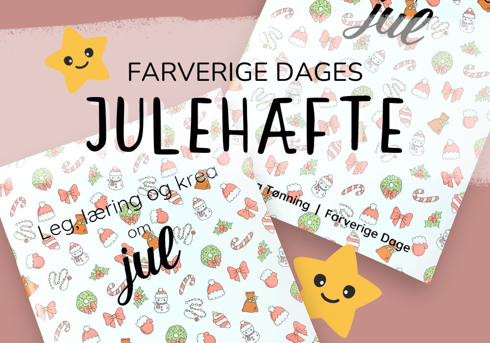 anbefaling af farverige dages julehæfte, samt forældrebutikkens piktogrammer