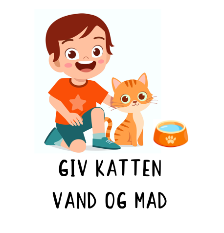 Piktogram Brik - Giv Katten Vand Og Mad Pædagogisk Legetøj