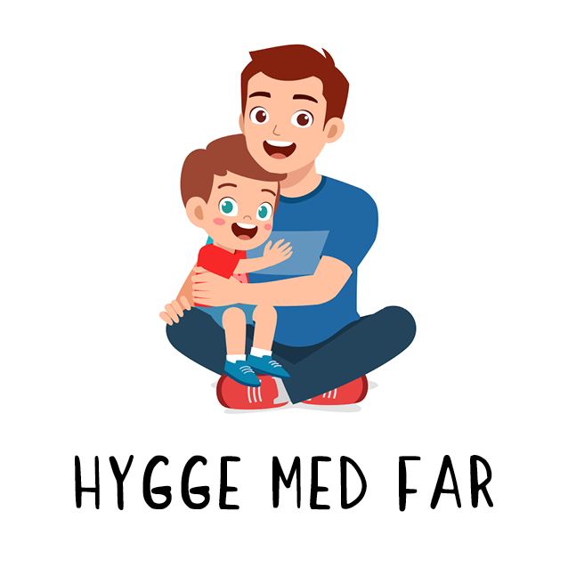 hygge med far piktogram der viser barn med far