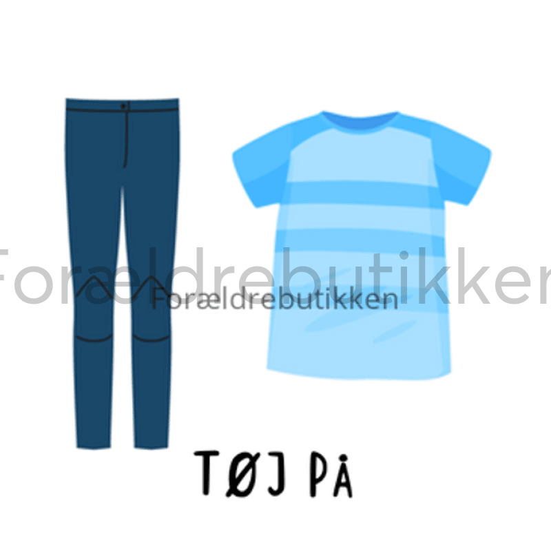 piktogrambrik - blå bukser og blå t-shirt