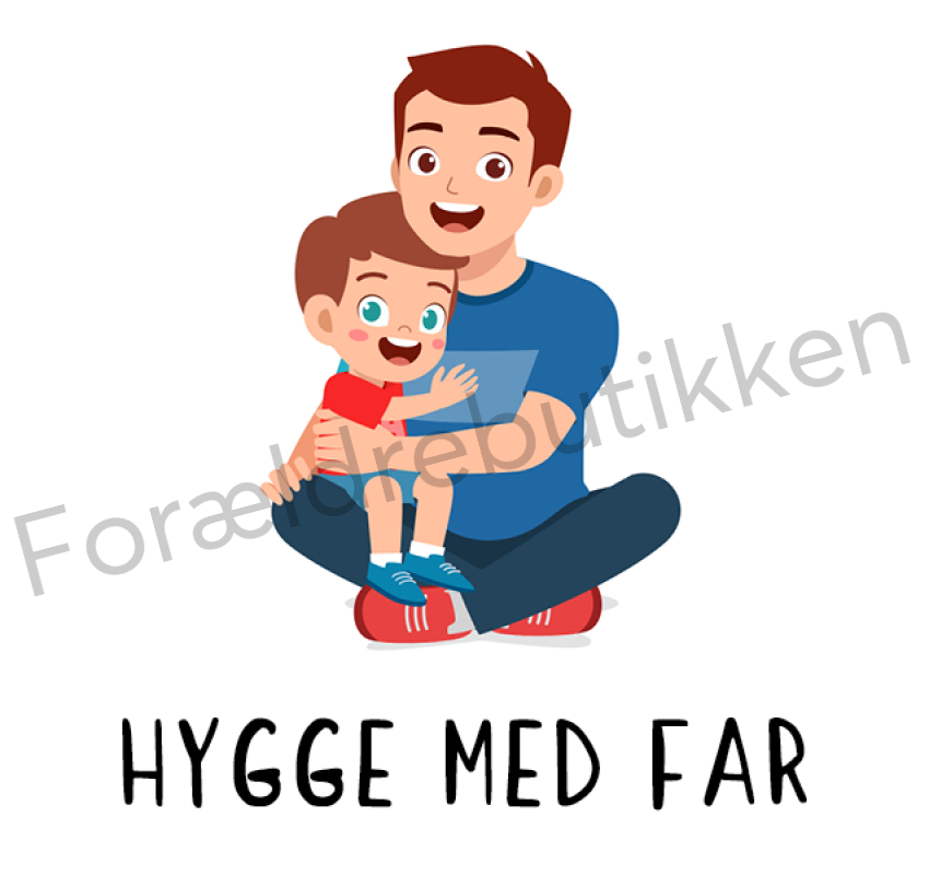 hygge med far piktogram der viser barn med far