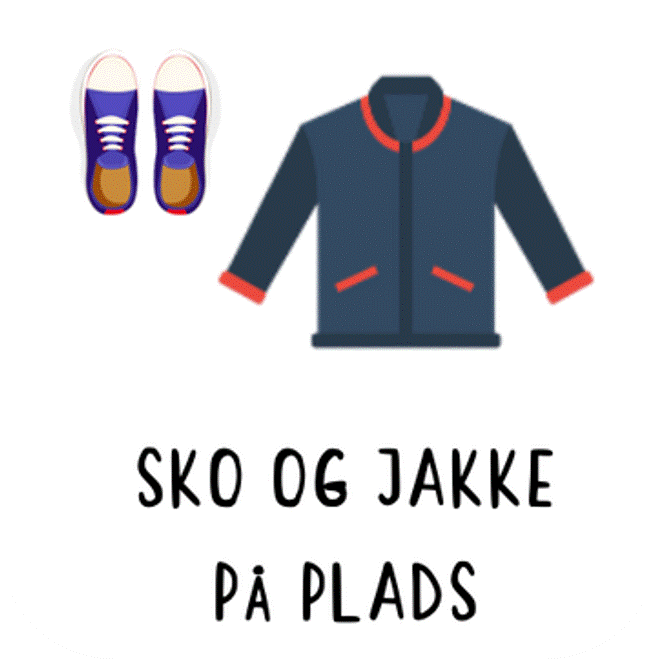 piktogrambrik - sko og jakke på plads