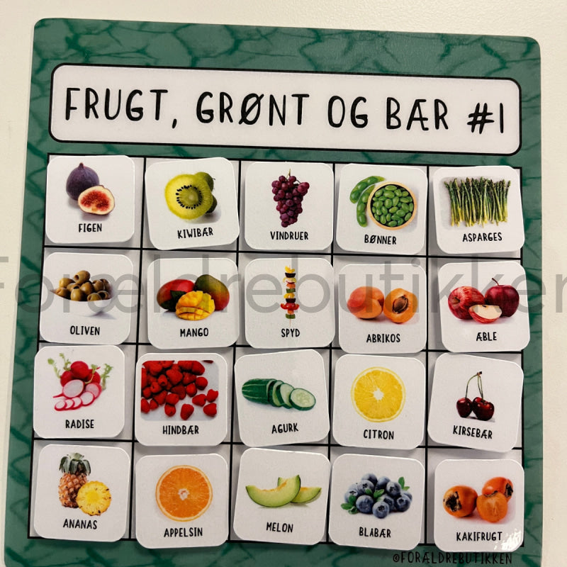 Piktogramsæt - 20 Frugt Grønt Og Bær #1 Pædagogisk Legetøj